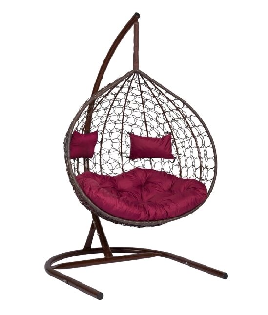 Подвесное кресло Скай 03 коричневый подушка бордовый ##от компании## Интернет-магазин «Hutki. by» - ##фото## 1