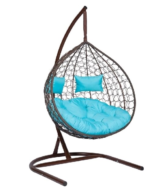 Подвесное кресло Скай 03 коричневый подушка голубой ##от компании## Интернет-магазин «Hutki. by» - ##фото## 1