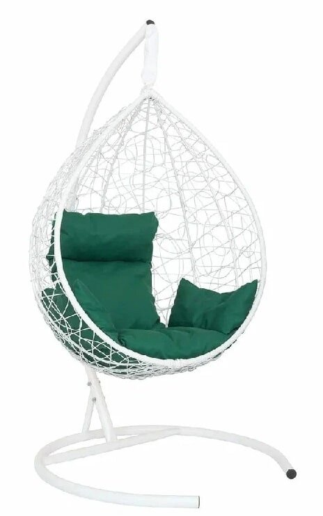 Подвесное кресло Скай SK-1001 белый подушка зеленый от компании Интернет-магазин «Hutki. by» - фото 1