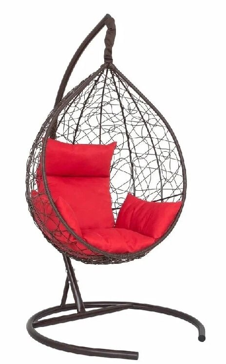 Подвесное кресло Скай SK-1001 коричневый подушка красный от компании Интернет-магазин «Hutki. by» - фото 1