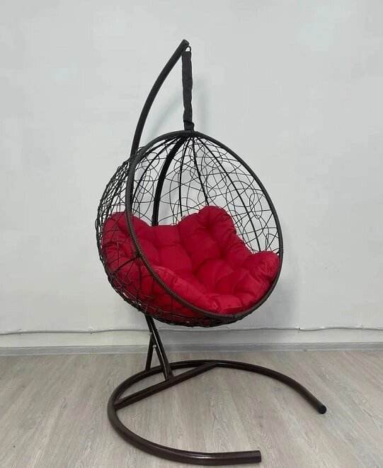 Подвесное кресло Скай SK-1002 S коричневый подушка красный от компании Интернет-магазин «Hutki. by» - фото 1