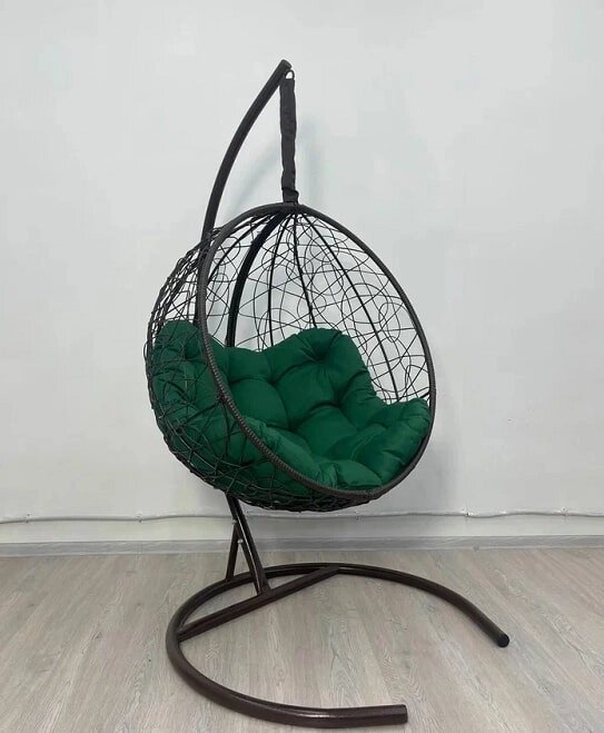 Подвесное кресло Скай SK-1002 S коричневый подушка зеленый от компании Интернет-магазин «Hutki. by» - фото 1
