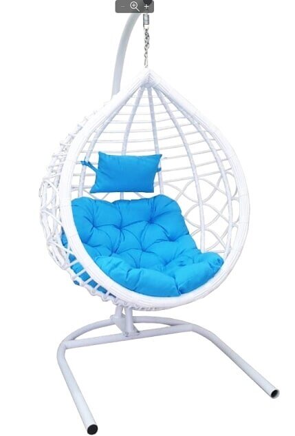 Подвесное кресло VEIL2 белый подушка-голубой от компании Интернет-магазин «Hutki. by» - фото 1