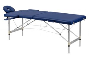 Складной 2-х секционный алюминиевый массажный стол BodyFit синий 60 см