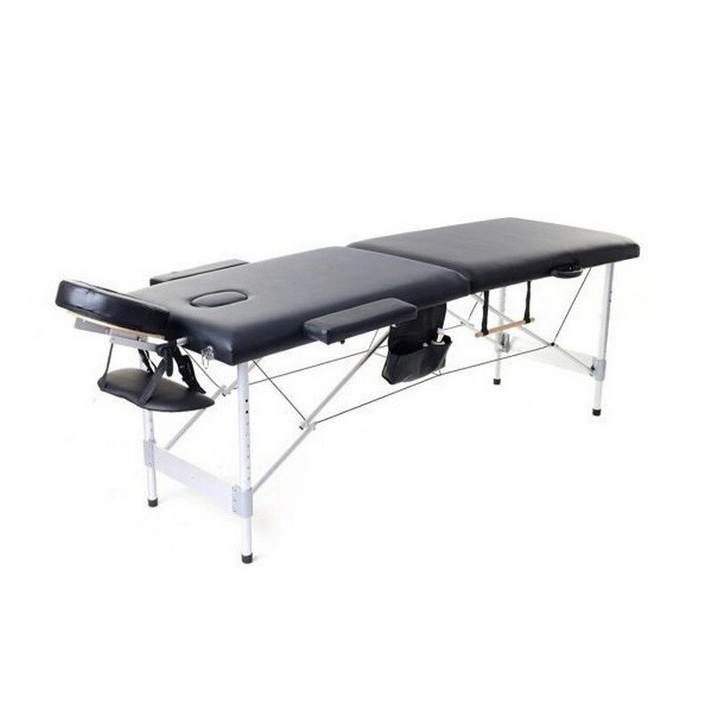 Складной 2-х секционный алюминиевый массажный стол RS BodyFit черный 70 см от компании Интернет-магазин «Hutki. by» - фото 1