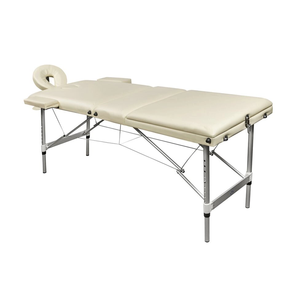 Складной 3-х секционный алюминиевый массажный стол RS BodyFit крем 70 см от компании Интернет-магазин «Hutki. by» - фото 1