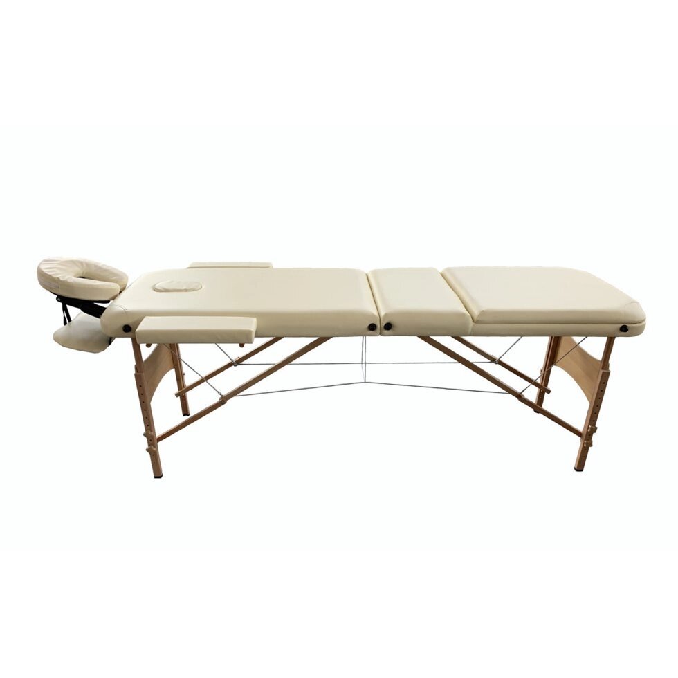 Складной 3-х секционный деревянный массажный стол RS BodyFit крем 60 см от компании Интернет-магазин «Hutki. by» - фото 1