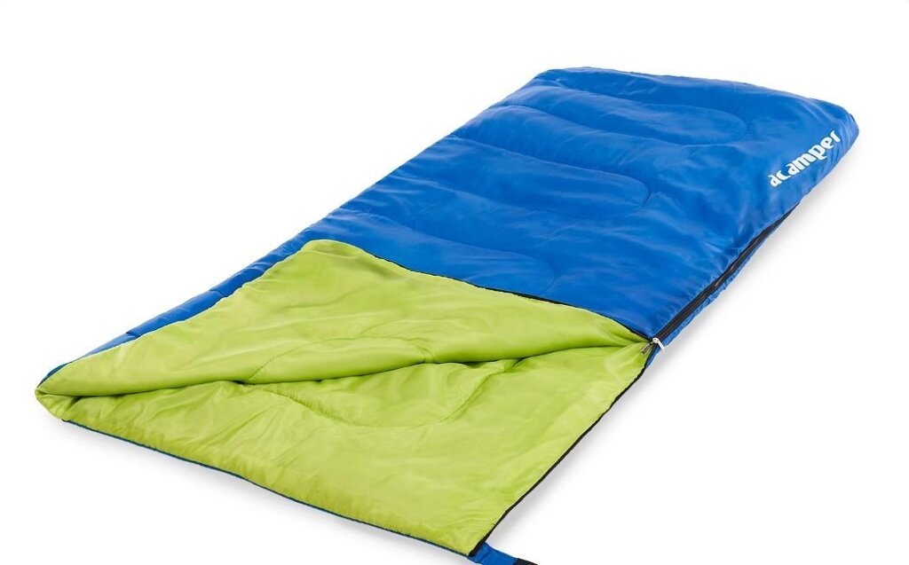 Спальный мешок 150г /м2 ACAMPER зелено-синий от компании Интернет-магазин «Hutki. by» - фото 1