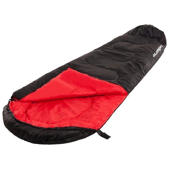 Спальный мешок кокон-мумия 150г /м2 ACAMPER красно-черный от компании Интернет-магазин «Hutki. by» - фото 1