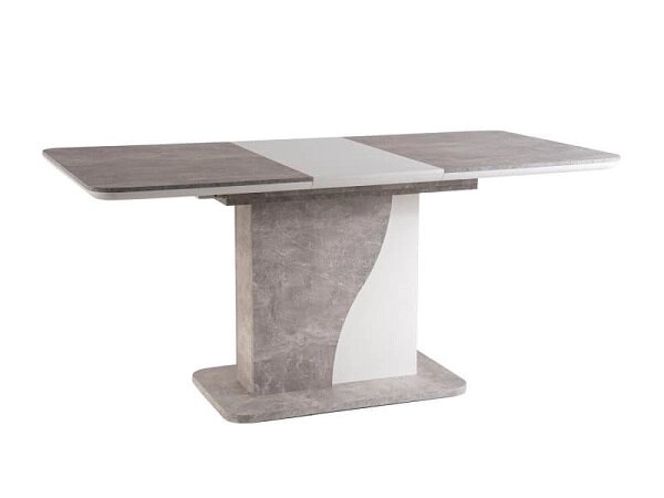 Стол обеденный SIGNAL SYRIUSZ белый матовый/бетон эффект от компании Интернет-магазин «Hutki. by» - фото 1