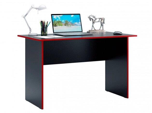 Стол письменный Милан-5 черный/красный от компании Интернет-магазин «Hutki. by» - фото 1