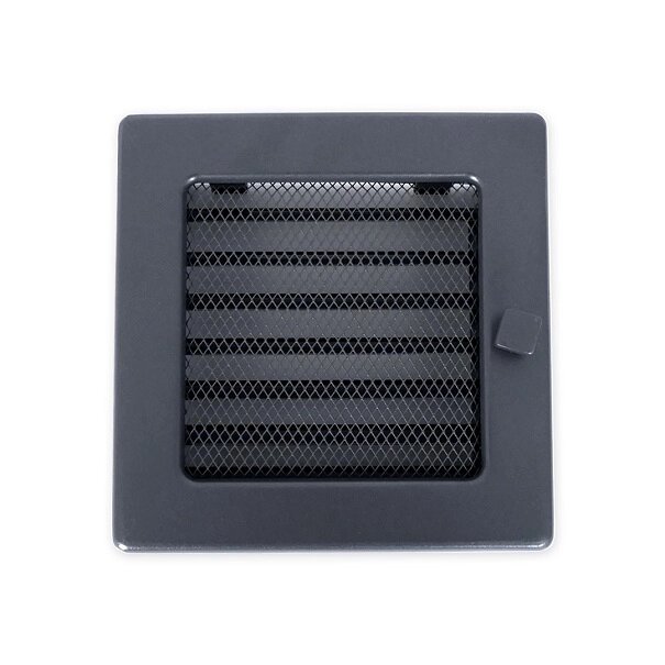 Вентиляционная решетка темно-серый с задвижкой 17х17 от компании Интернет-магазин «Hutki. by» - фото 1