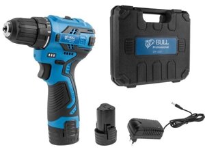 Аккумуляторная дрель-шуруповерт BULL SR 1203 в чемодане БЕСЩЕТ., 12 В, 40 Н*м, 2*2 А*ч акб, БЗП 10 мм шурупы до 8 мм
