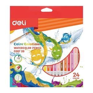 Акварельные карандаши Deli Color Emotion, 24 цвета 00720С