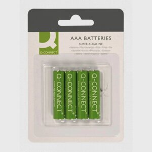 Батарейка R3 AАA, Q-connect Super Alkaline. алкалиновые 4 шт. упаковка