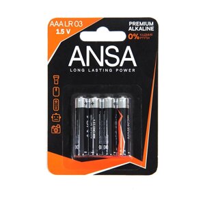 Батарейки алкалиновые ANSA "V LR03/BL-4 (AAA)4 шт, щелочные