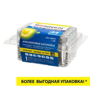 Батарейки КОМПЛЕКТ 24 шт., SONNEN Alkaline, АА (LR6, 15А), алкалиновые, пальчиковые, короб