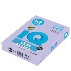 Бумага A4, 500 л., 80 г/м, бледно-лиловая, IQ «Color Trend» LA12