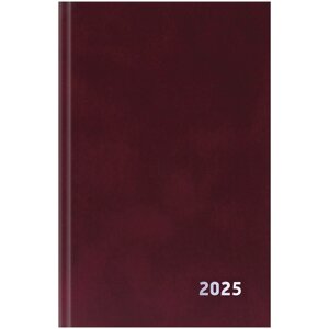 Ежедневник A5, 168 л., датированный, бумвинил, бордо, син, черн, зел, 2025 г