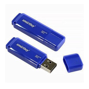 Флэшка карта памяти 32 гб, USB, SMART BUY, DOCK, синяя SB32GBDK-B