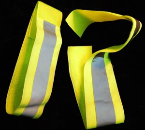 Фликер светоотражающая повязка, флуоресцентный желтый, на липучке