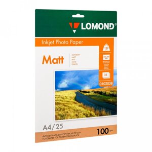 Фотобумага Lomond матовая для струйной фотопечати А4,25 л,100 г/м