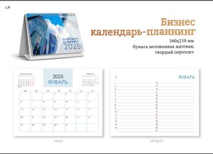 Календарь настольный домик БИЗНЕС-КАЛЕНДАРЬ ПЛАННИНГ 2025 г. на спирали 160*210 твердый переплет