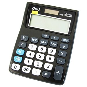 Калькулятор 12-разрядный карманный, Deli 1122, серый