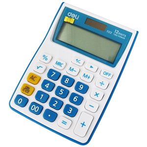 Калькулятор 12-разрядный карманный Deli DL-1122, синий