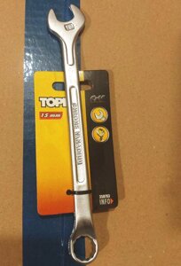 Ключ гаечный комбинированный рожковый накидной TOPEX 15 мм 35D793