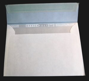 Конверт бумажный, С6 114х162, с запечаткой, силиконовый замок OFFICE POST