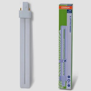 Лампа люминесцентная OSRAM DULUX S 11W/21-840, 11 Вт, U-образная, холодный белый свет, цоколь G23