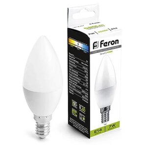 Лампа светодиодная Feron, 7W/4000K, Е14, LB-3097, Белый свет 41379