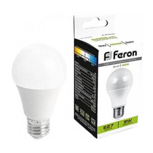 Лампа светодиодная Feron, 9W/4000K, Е27, LB-3092, Белый свет 41374