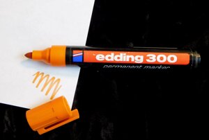 Маркер перманентный Edding 300 круглый наконечник 1.5-3 мм оранжевый
