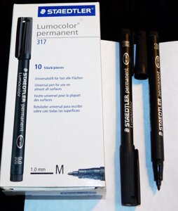 Маркер перманентный "lumocolor" staedtler,317-9м 1 мм черный