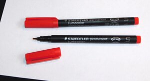 Маркер перманентный STAEDTLER LUMOCOLOR 313-2S красный круглый наконечник 0,4 мм