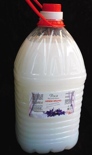 Мыло жидкое "Роса"Весенний букет" 5 л. крем-мыло с экстрактом фиалки и молока