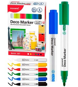 Набор акриловых маркеров Deco Marker, Базис, 6 цветов, 2.0 мм 460