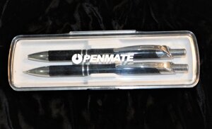 Набор подарочный шариковая ручка и автокарандаш PENMATE металл черный лак в прозрачном футляре