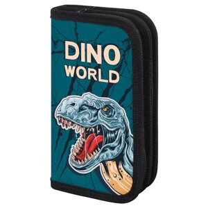 Пенал школьный, 2 отделения, «Dino world», ПИФАГОР