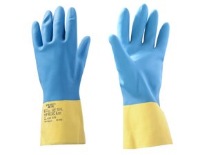 Перчатки К80 Щ50 неопреновые хозяйственно - промышленные, р-р 8/M, желто-голубые, JetaSafety