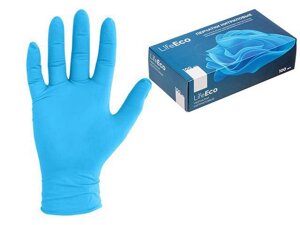 Перчатки нитриловые LifeEco, размер L,M,S синие, уп. 100 шт.