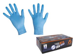 Перчатки нитриловые Light, размер 8/M, 10/XL,9/L синие, уп. 100 шт, Jeta Safety