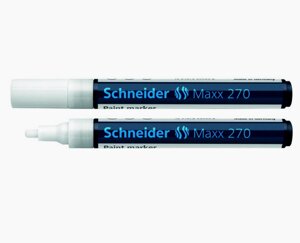 Перманентный маркер лаковый SCHNEIDER Maxx 270 с круглым наконечником белый