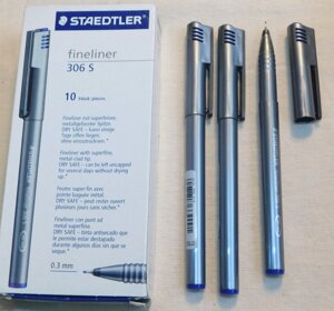 Ручка линер Staedtler Fineliner капиллярная синяя 0,3 мм