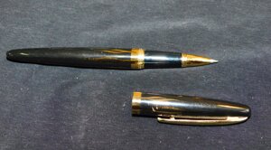 Ручка роллер, нержавеющая сталь двойное напыление черное с желтым INDEX С6101