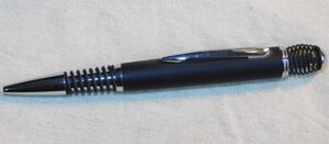 Ручка шариковая "SESTACO" металл черная с хромом и с пружинкой