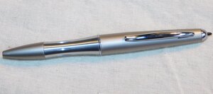 Ручка шариковая "SESTACO" металл серая с хромированным клипом и стилусом