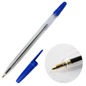 Ручка шариковая, синий стержень GROSS прозрачный корпус
